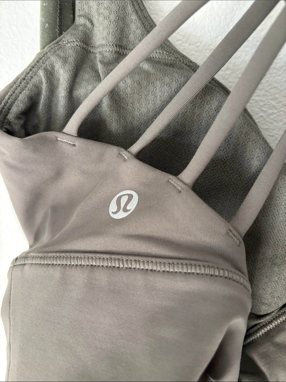 Lululemon Olive Strappy Tank Top with Built-In Shelf Bra